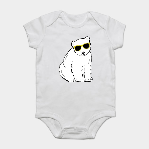 Cool Ice Polar Bear wearing Glasses Baby Bodysuit by logiamerch